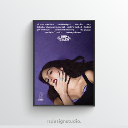 Olivia Rodrigo GUTS Tracklist Poster
