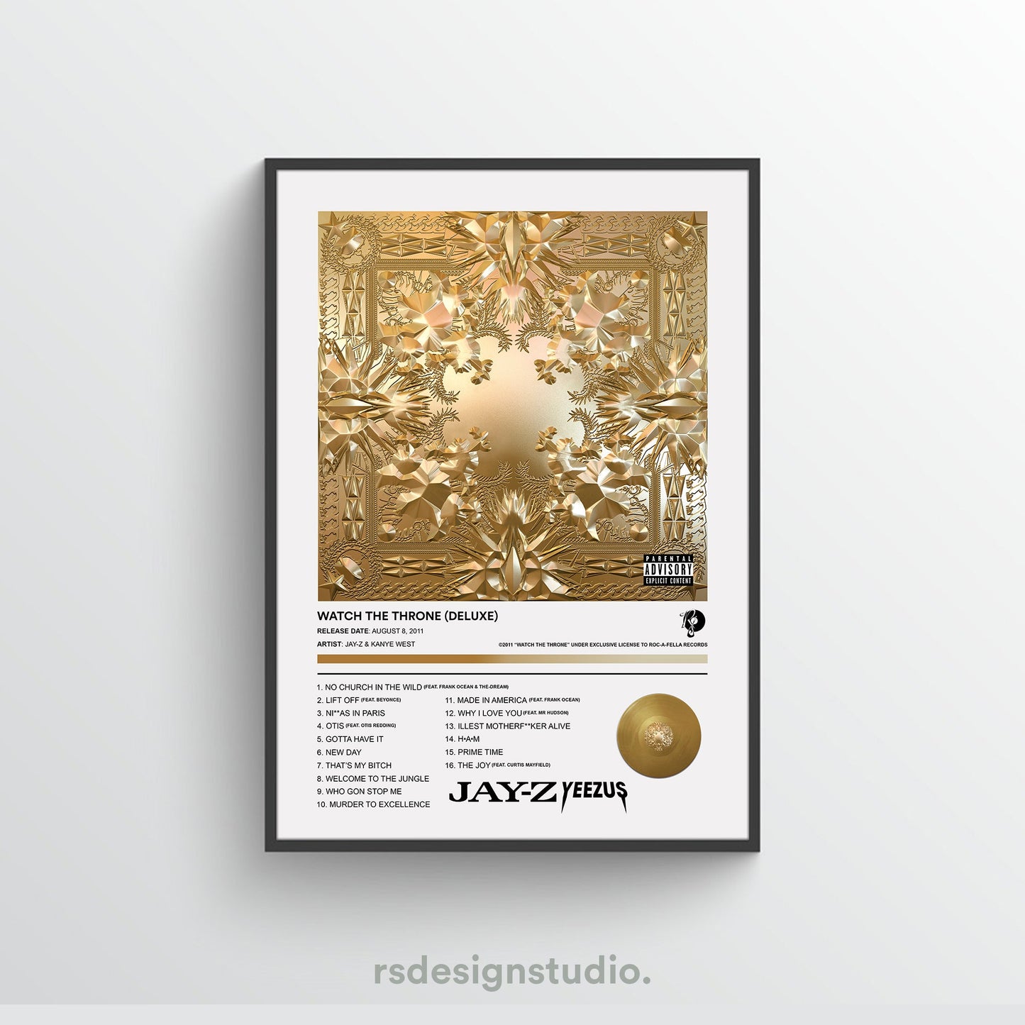 JAY-Z & Kanye West WATCH THE THRONE Album Poster