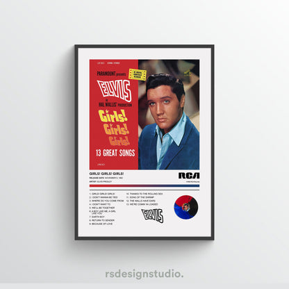 Elvis Presley GIRLS! GIRLS! GIRLS! Album Poster