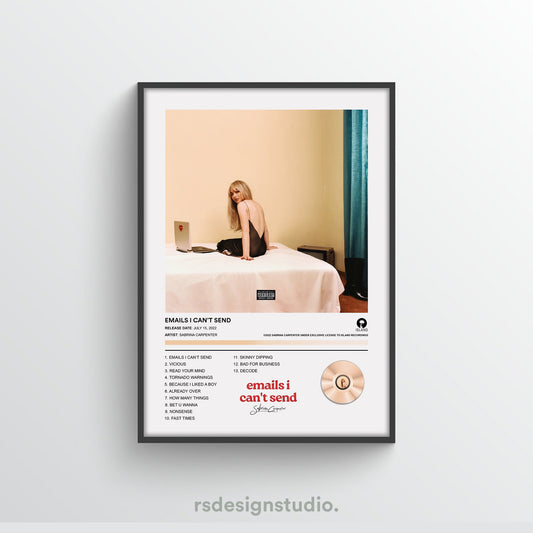 Sabrina Carpenter Emails I Can't Send Album Poster