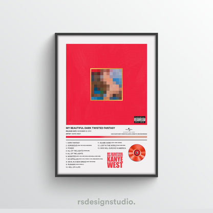 Kanye West My Beautiful Dark Twisted Fantasy Album Poster