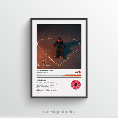 Jxdn 28 (Songs For Cooper) Poster - rsdesignstudio