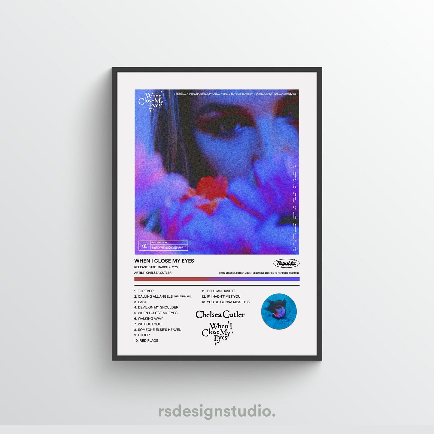 Chelsea Cutler WHEN I CLOSE MY EYES Album Poster