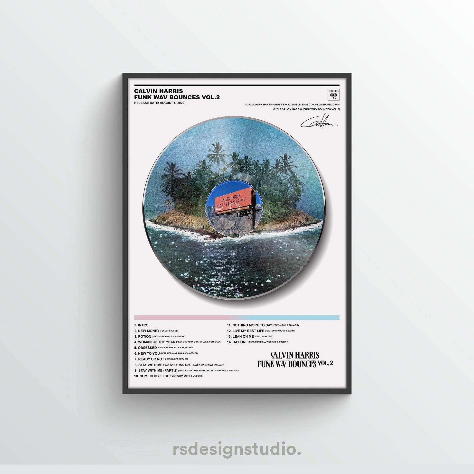 Calvin Harris Funk Wav Bounces Vol.2 Vinyl Poster - rsdesignstudio