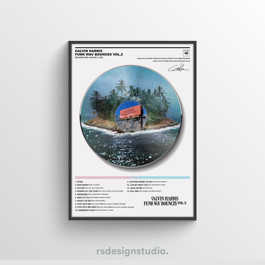 Calvin Harris Funk Wav Bounces Vol.2 Vinyl Poster - rsdesignstudio
