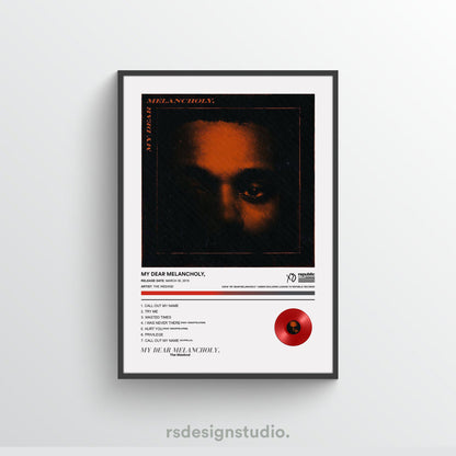 The Weeknd MY DEAR MELANCHOLY, Album Poster