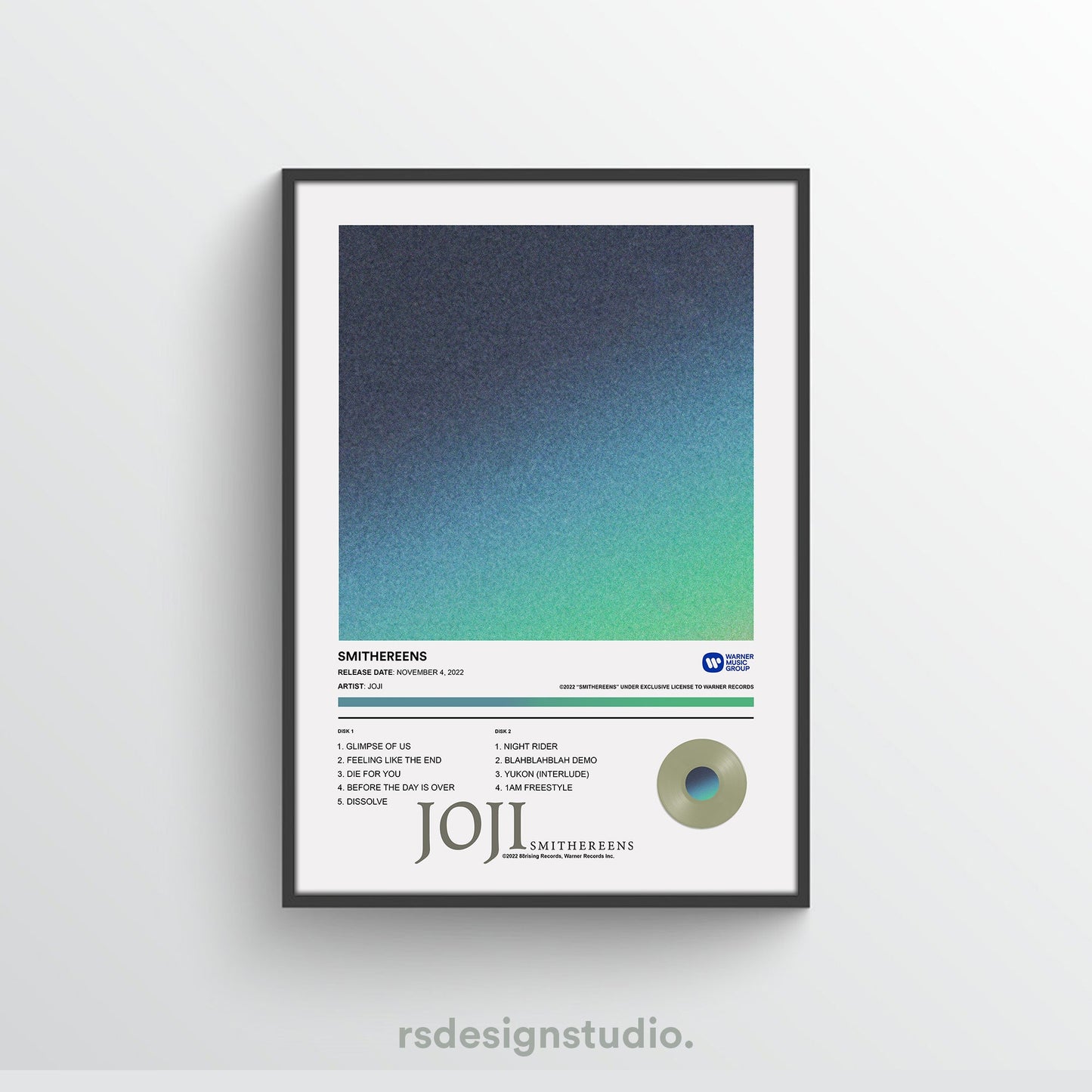 Joji SMITHEREENS Album Poster