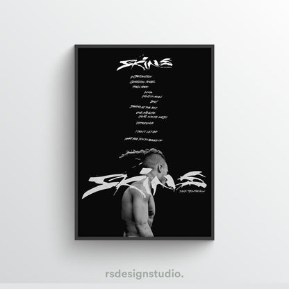 XXXTENTACION Skins Tracklist Poster - rsdesignstudio