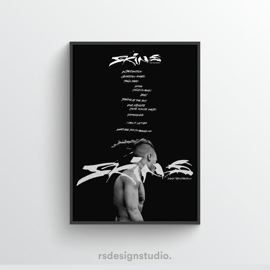XXXTENTACION Skins Tracklist Poster - rsdesignstudio