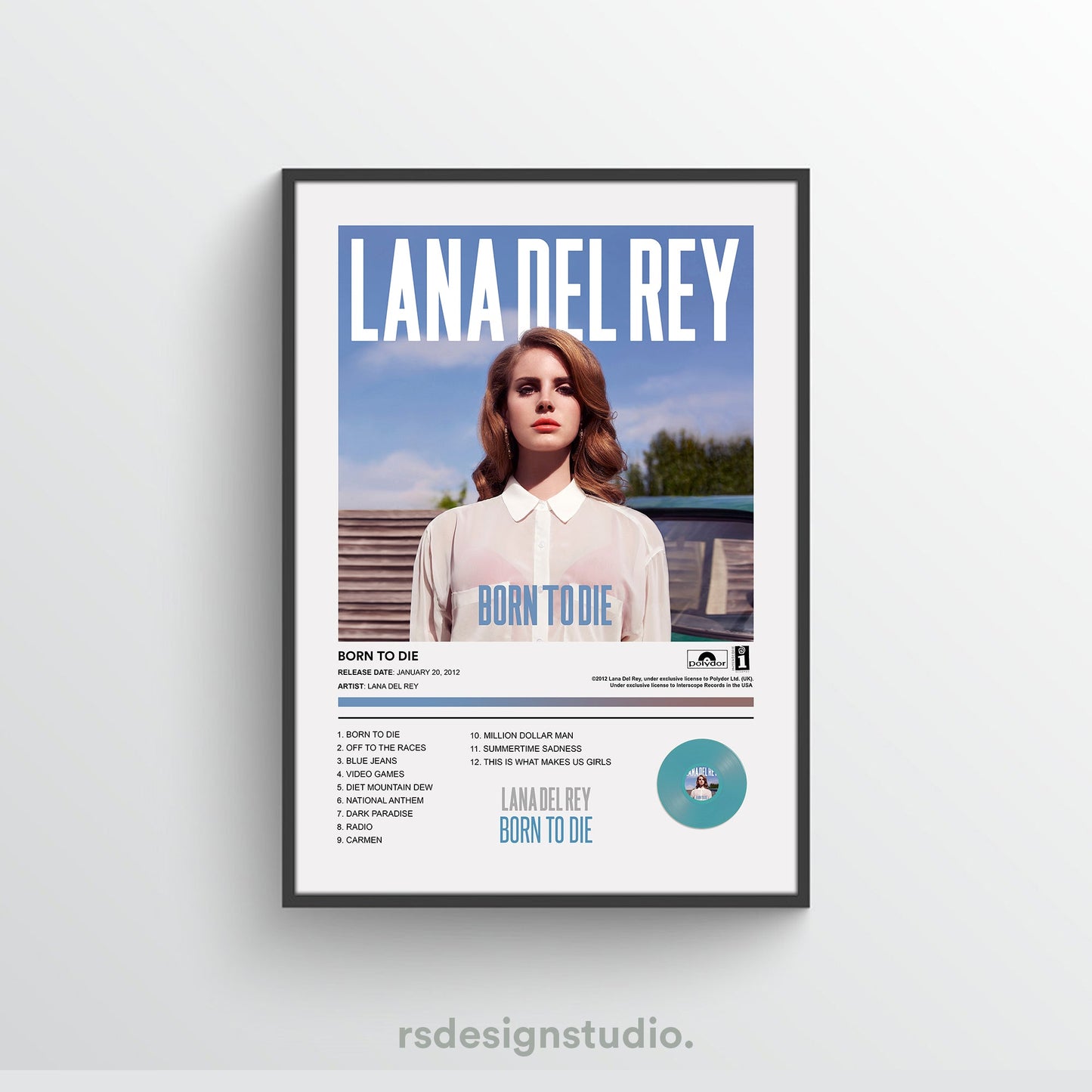 Lana Del Rey BORN TO DIE Album Poster