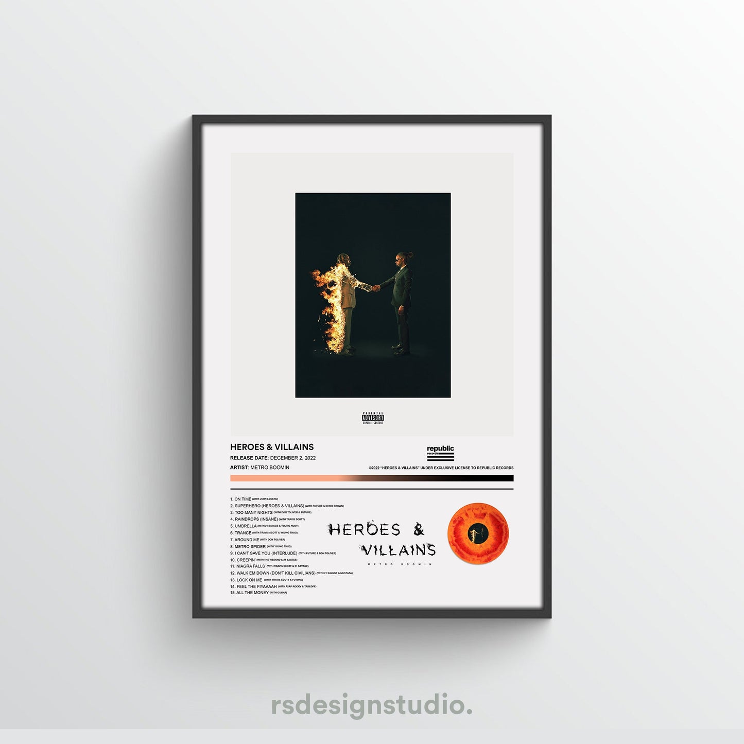 Metro Boomin HEROES & VILLAINS Album Poster