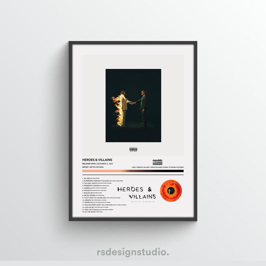 Metro Boomin HEROES & VILLAINS Album Poster