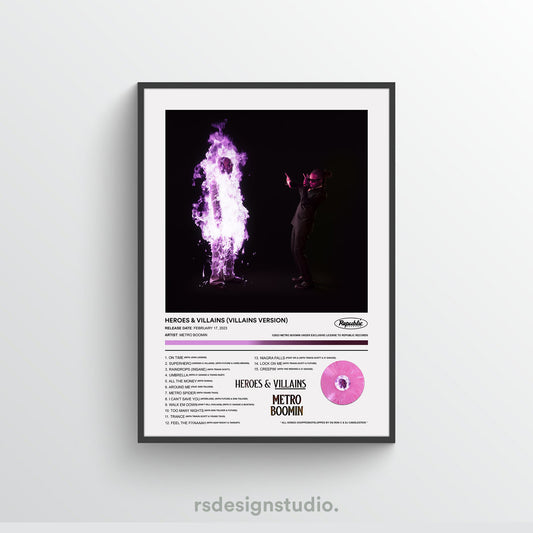 Metro Boomin HEROES & VILLAINS (VILLAINS VERSION) Album Poster