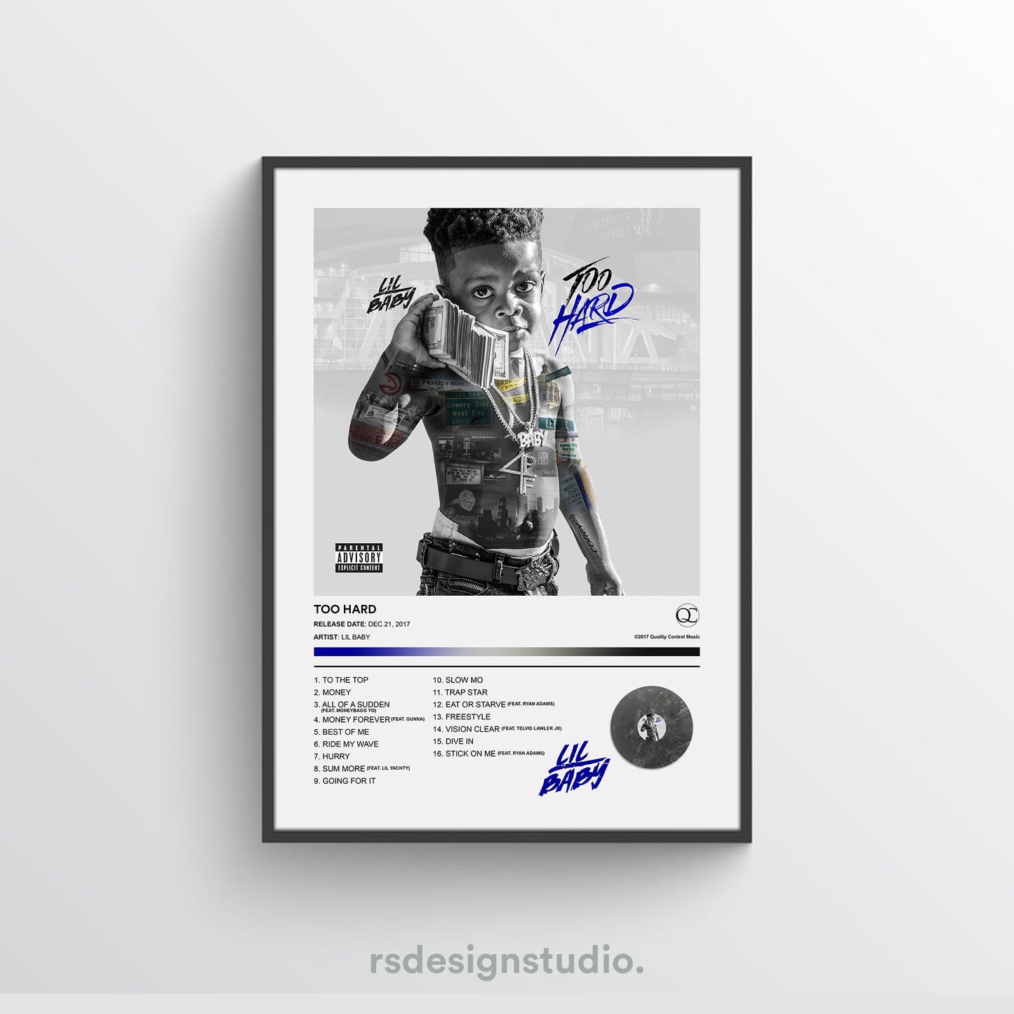 Lil Baby TOO HARD Album Poster