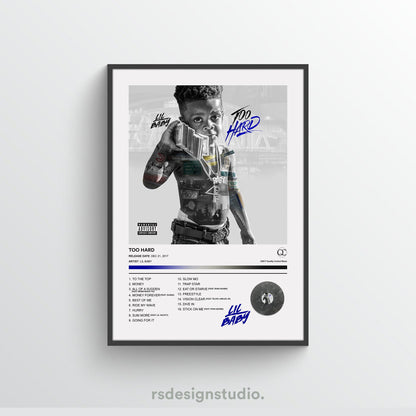 Lil Baby TOO HARD Album Poster