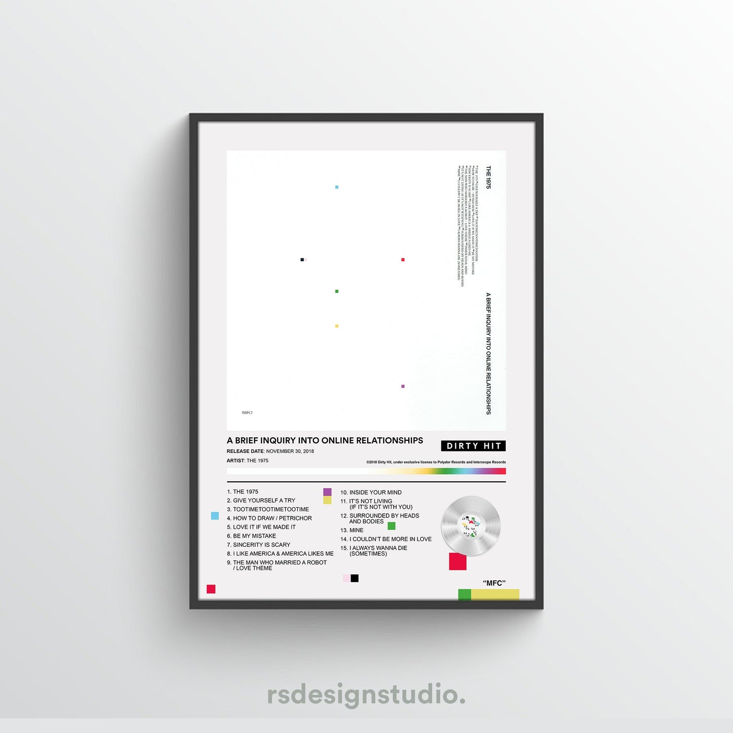 The 1975 A BRIEF INQUIRY INTO ONLINE RELATIONSHIPS Album Poster