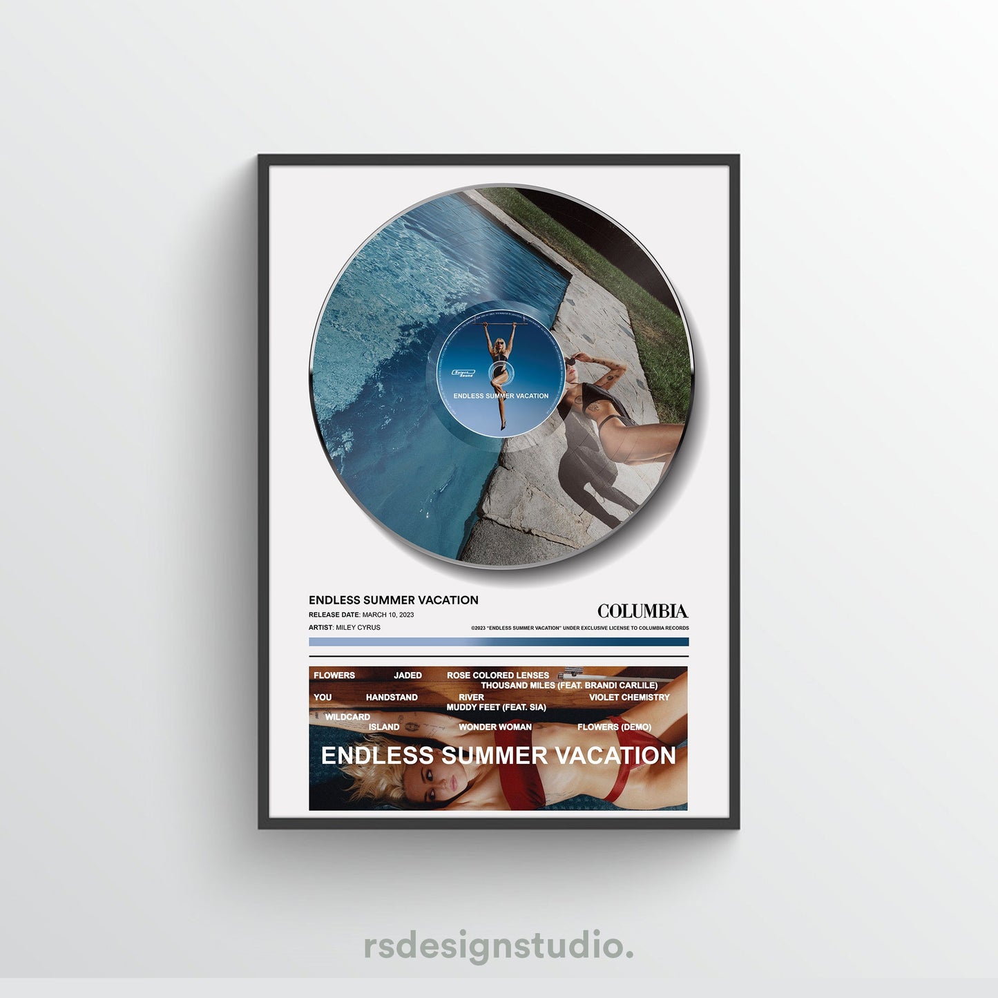 Miley Cyrus ENDLESS SUMMER VACATION Vinyl Poster