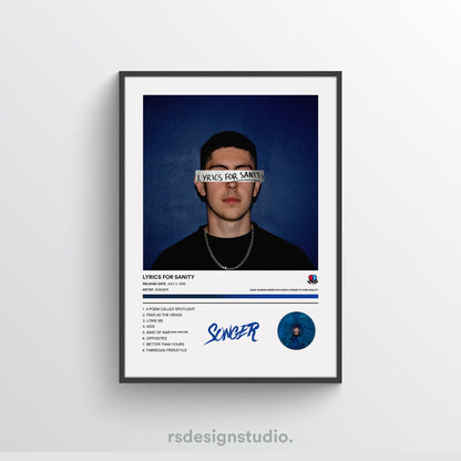 Songer LYRICS FOR SANITY Album Poster