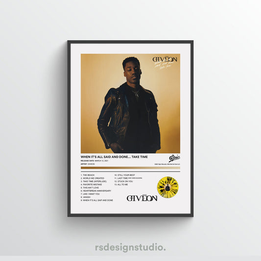 Giveon WHEN IT'S ALL SAID AND DONE Album Poster