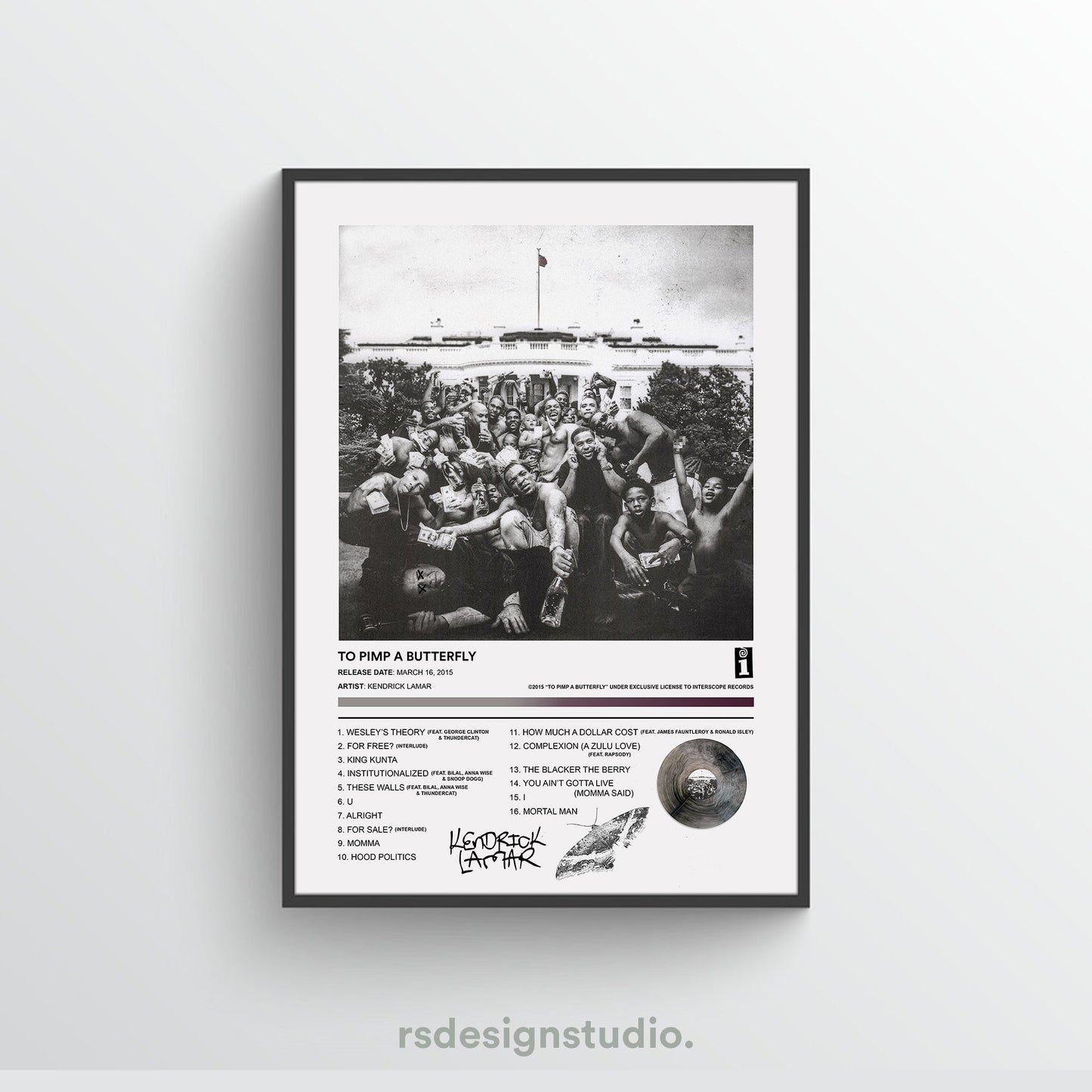 Kendrick Lamar TO PIMP A BUTTERFLY Album Poster