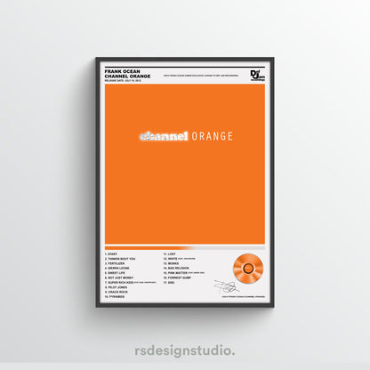 Frank Ocean Channel Orange Album Poster - rsdesignstudio