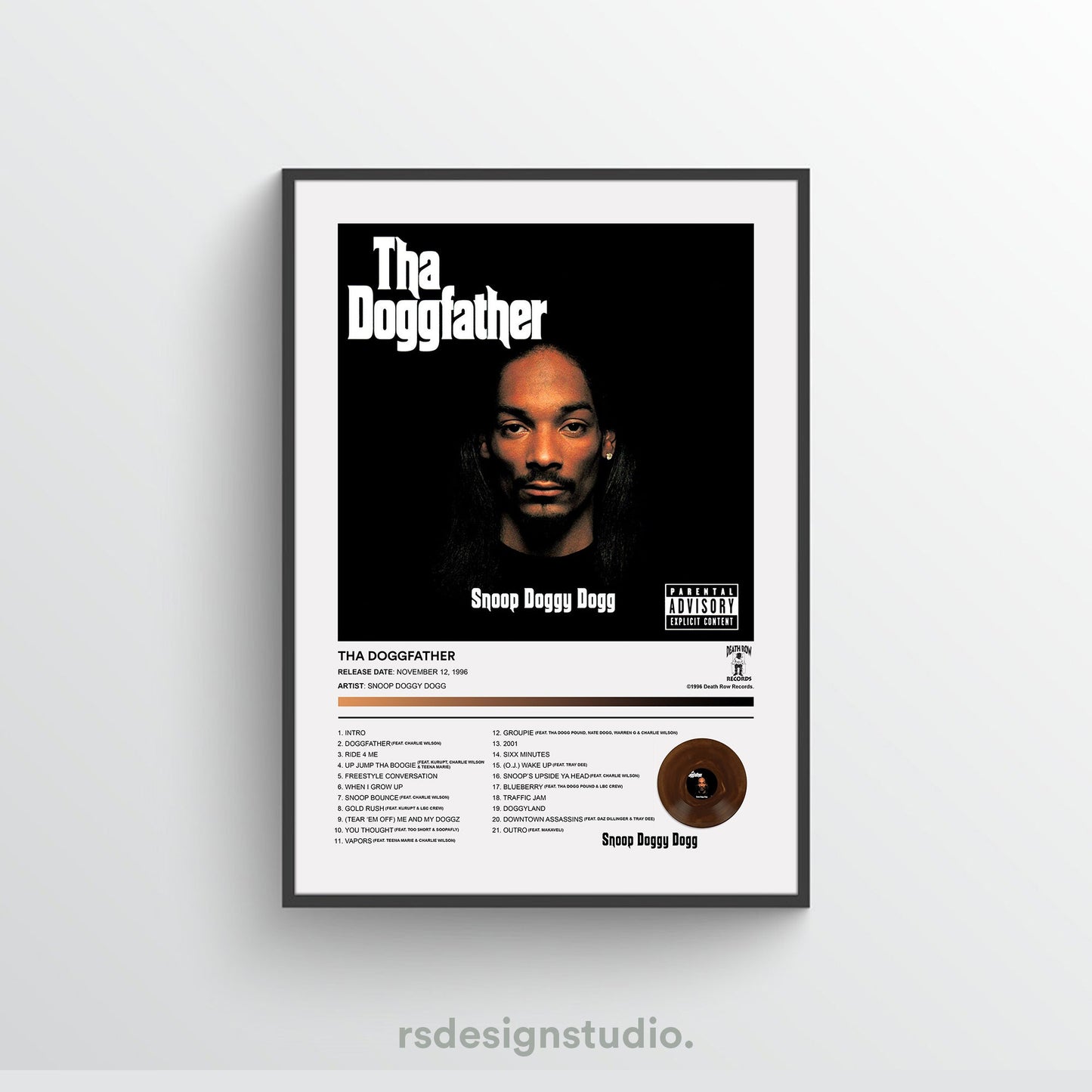 Snoop Dogg THA DOGGFATHER Album Poster