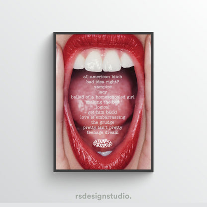 Olivia Rodrigo GUTS Tracklist Poster
