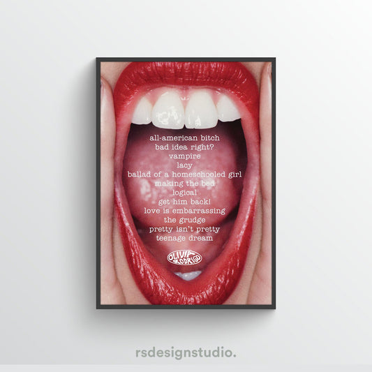 Olivia Rodrigo GUTS Tracklist Poster