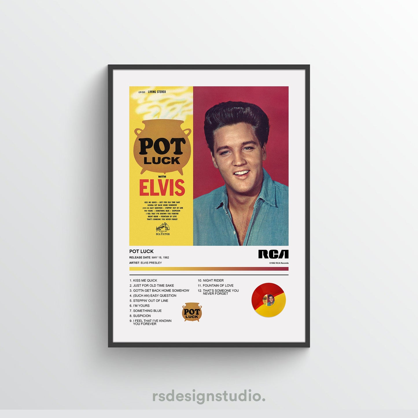 Elvis Presley POT LUCK Album Poster