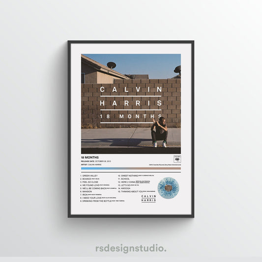 Calvin Harris 18 MONTHS Album Poster