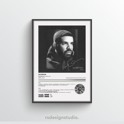 Drake Scorpion Album Poster - rsdesignstudio