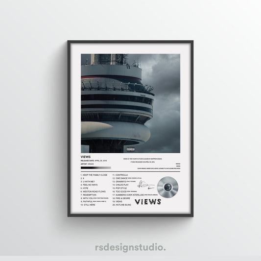 Drake VIEWS Album Poster - rsdesignstudio