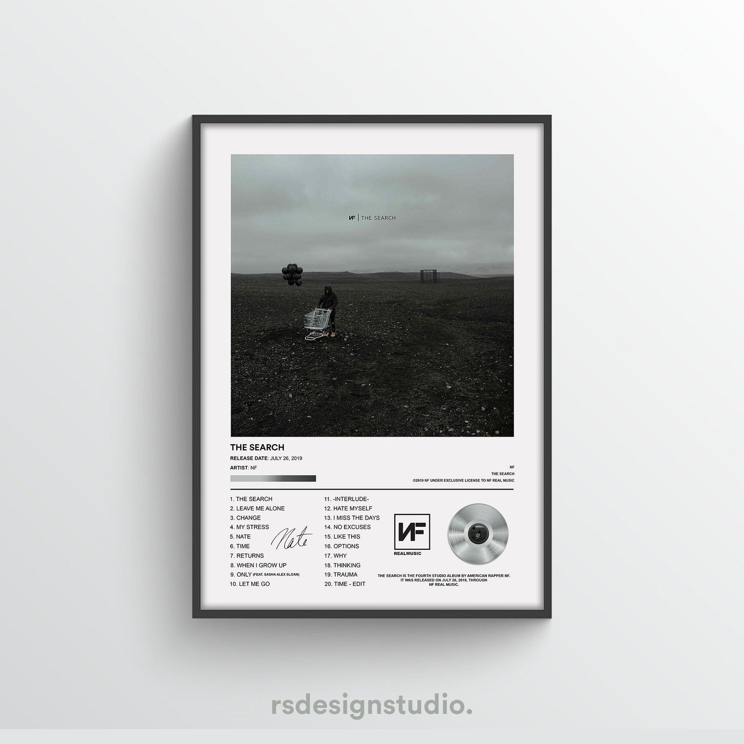 NF The Search Album Poster - rsdesignstudio