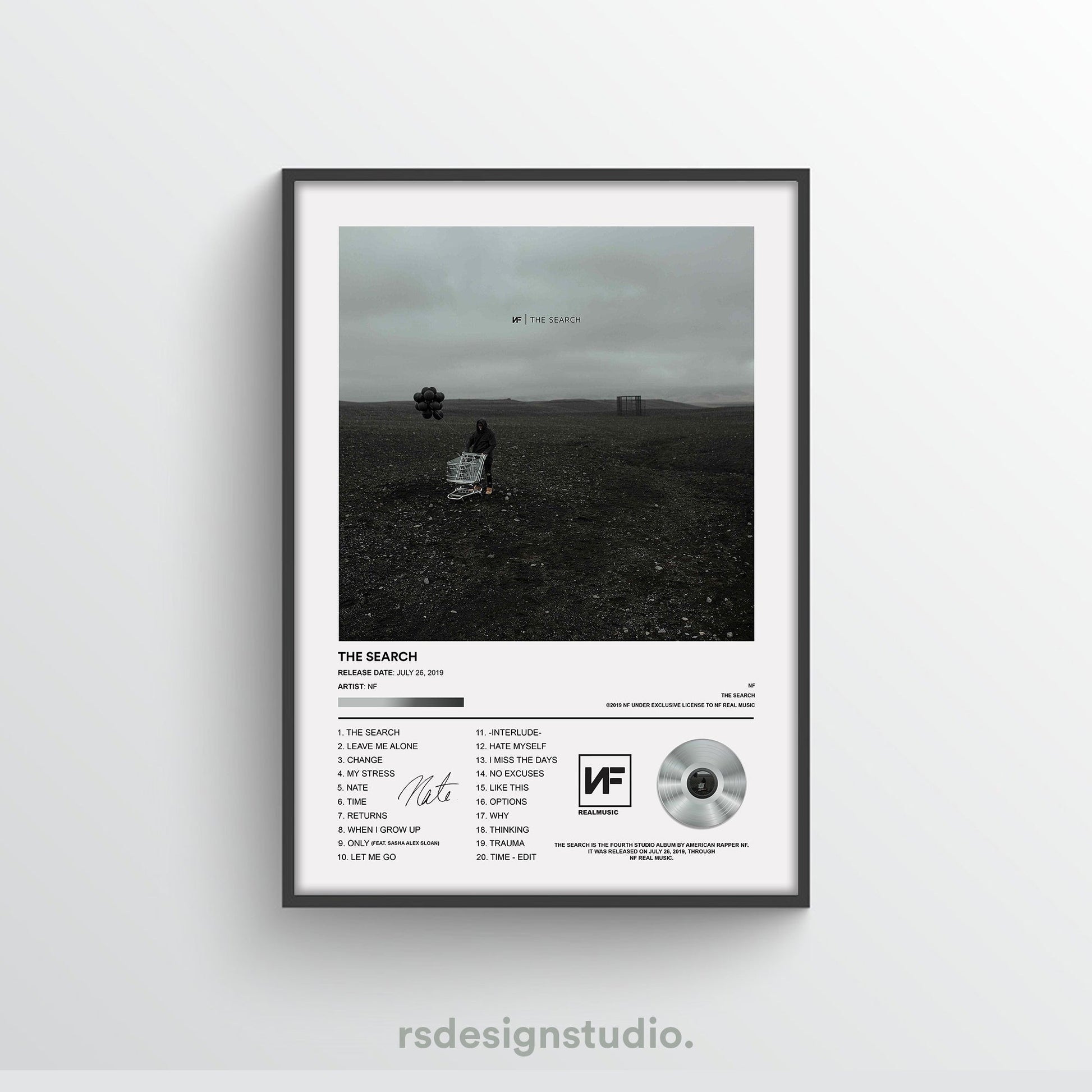 NF The Search Album Poster - rsdesignstudio