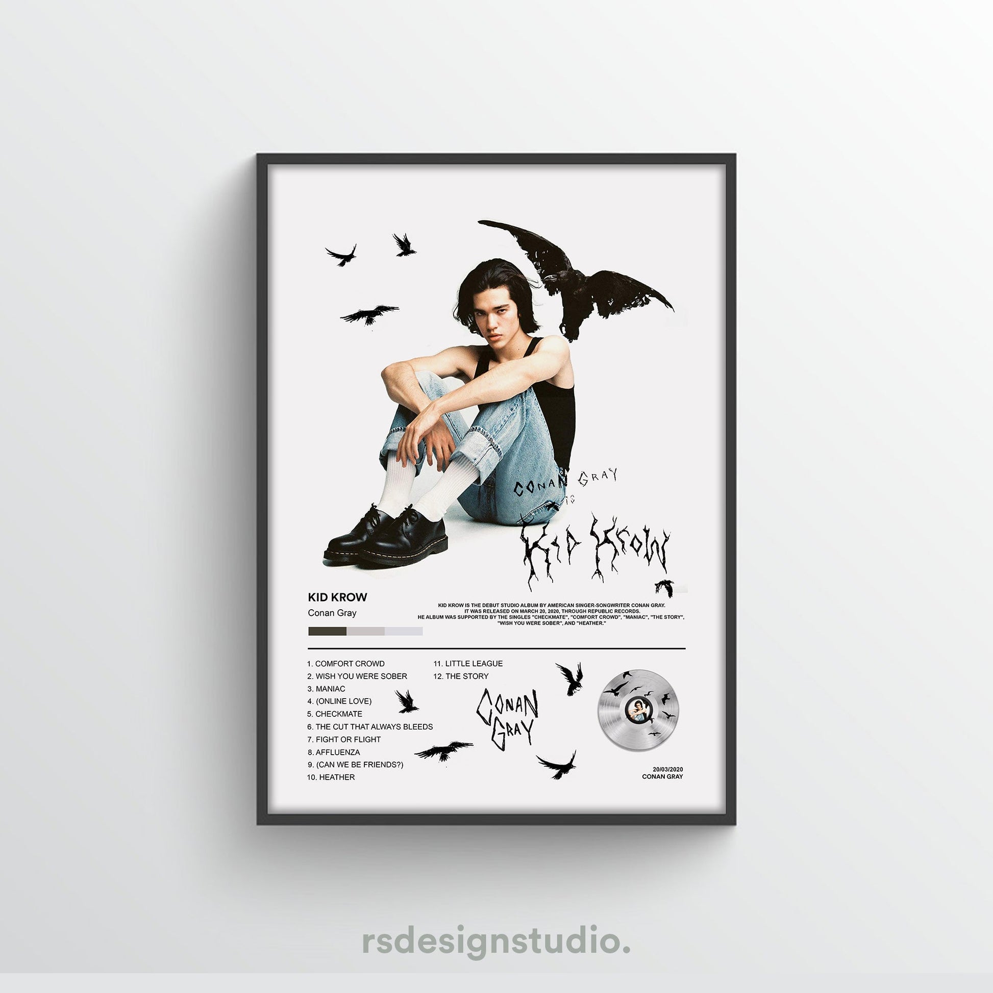 Conan Gray Kid Krow Album Poster - rsdesignstudio