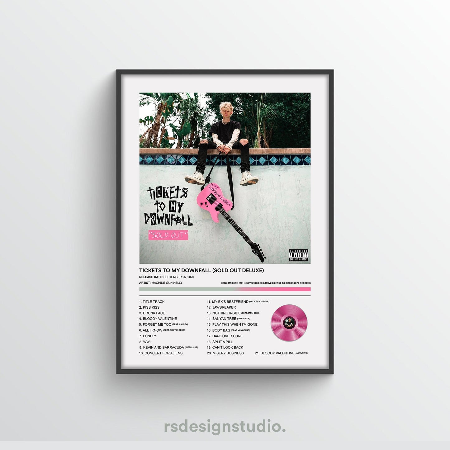 Machine Gun Kelly Tickets To My Downfall (SOLD OUT DELUXE) Poster - rsdesignstudio