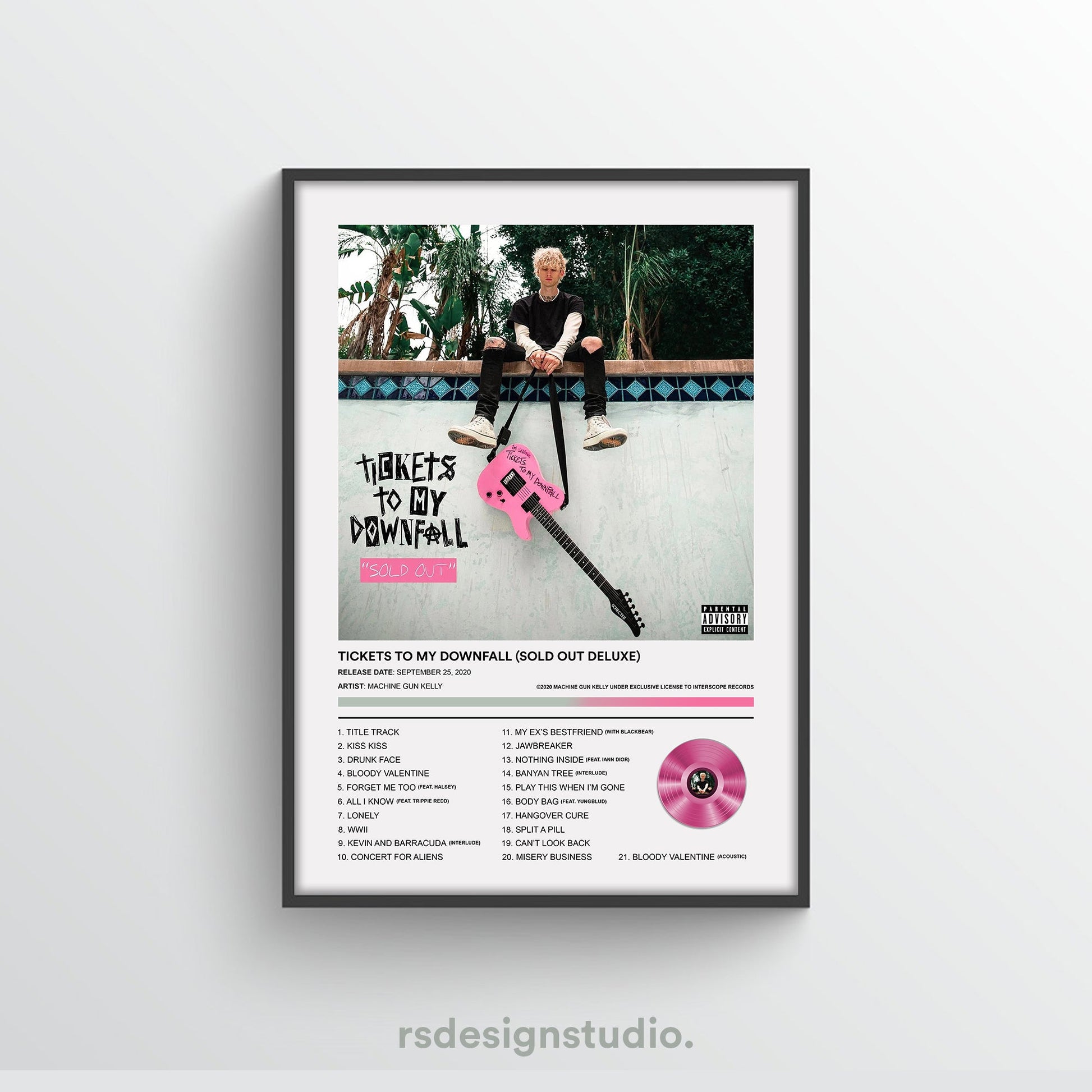 Machine Gun Kelly Tickets To My Downfall (SOLD OUT DELUXE) Poster - rsdesignstudio