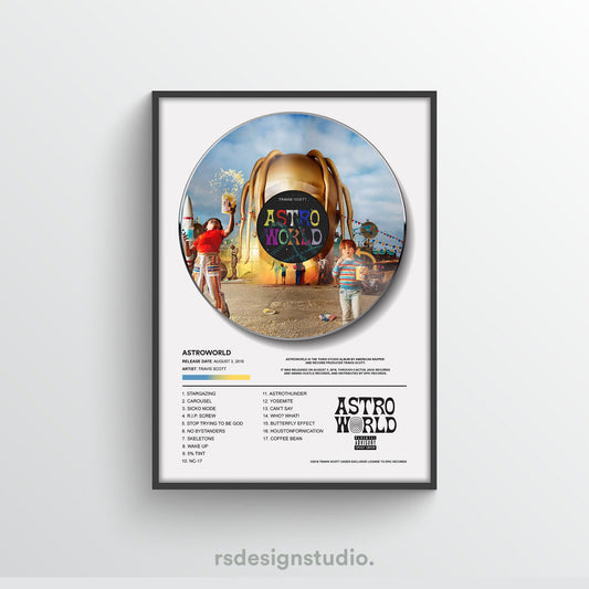 Travis Scott ASTROWORLD Vinyl Poster - rsdesignstudio