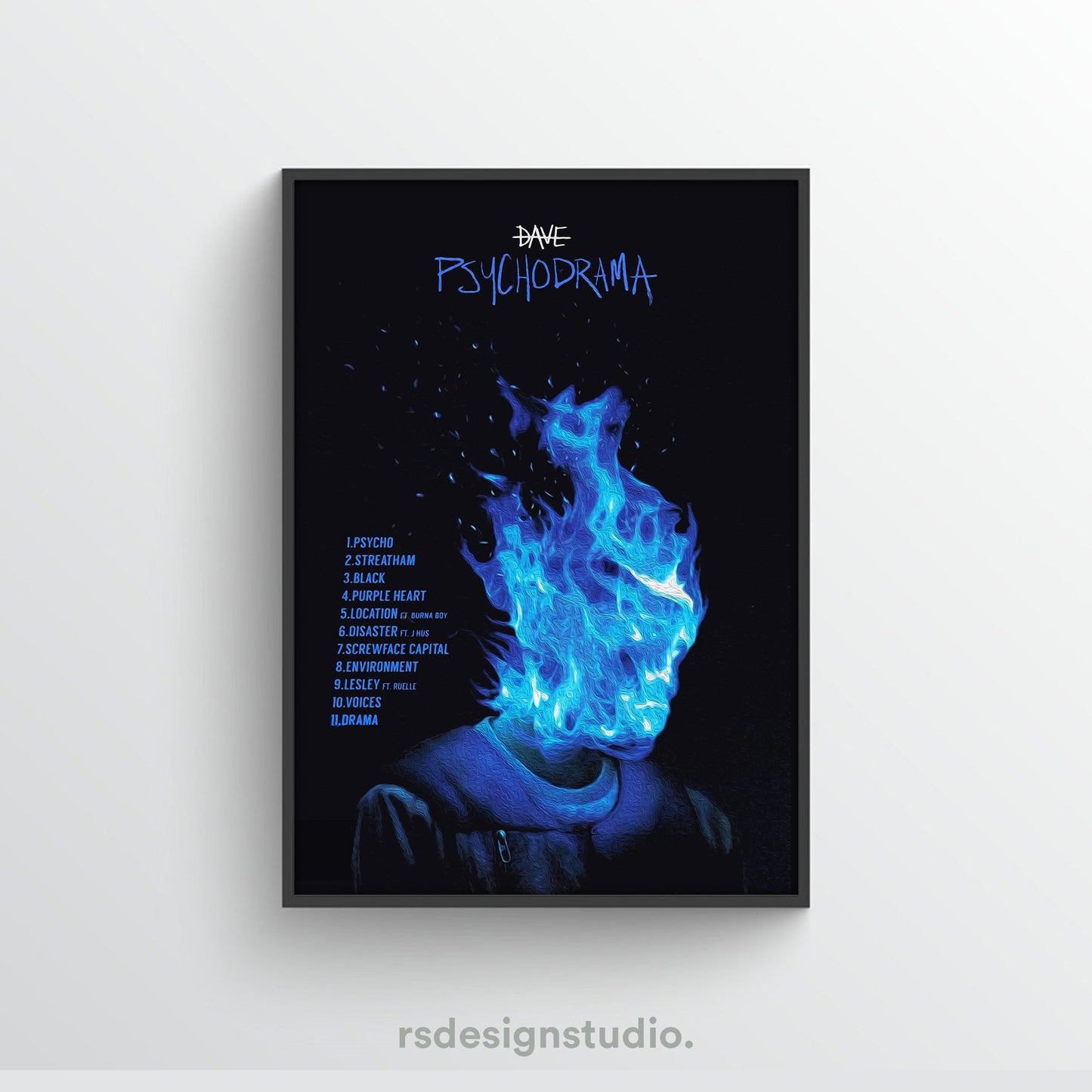 Dave Psychodrama Tracklist Poster - rsdesignstudio