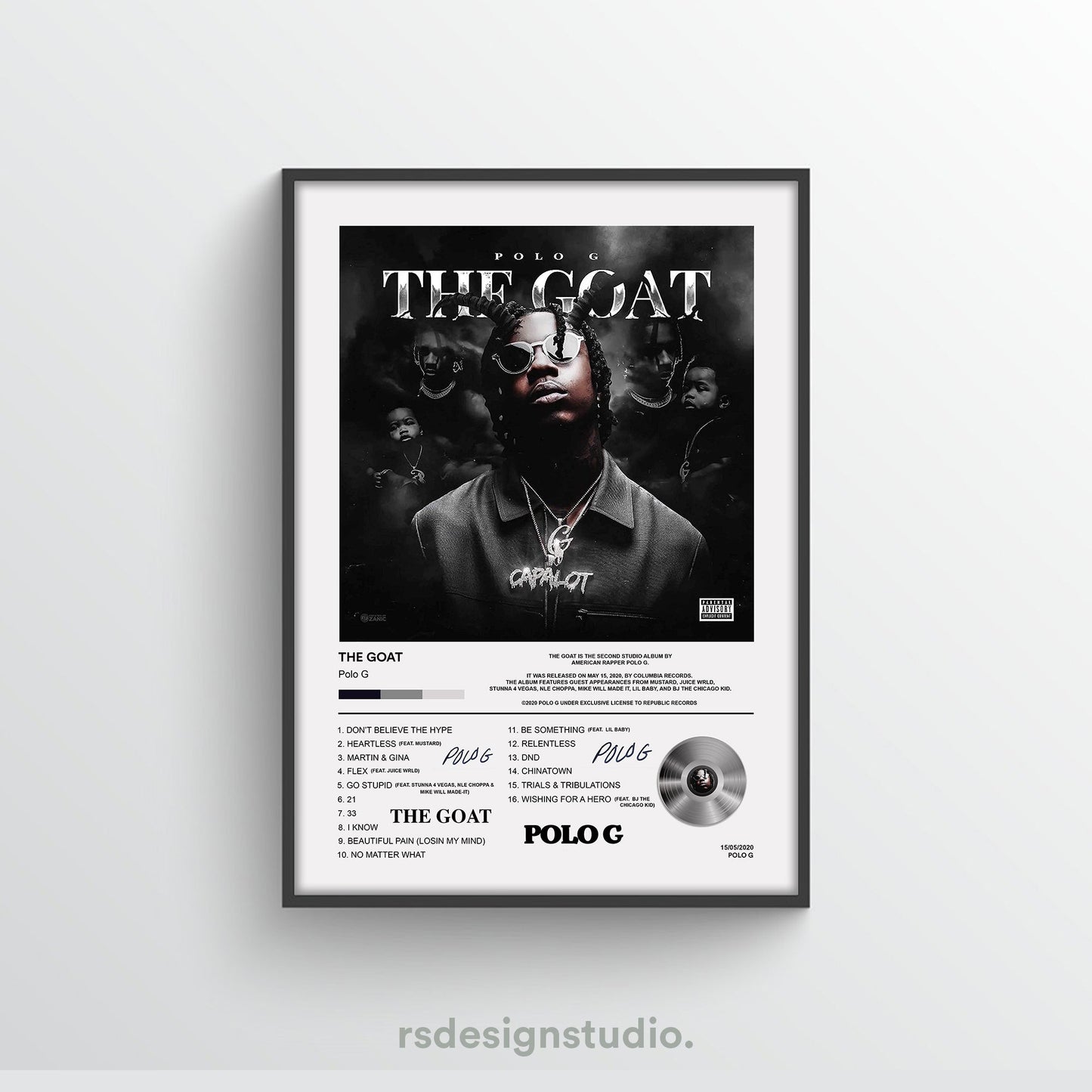 Polo G The Goat Album Poster - rsdesignstudio