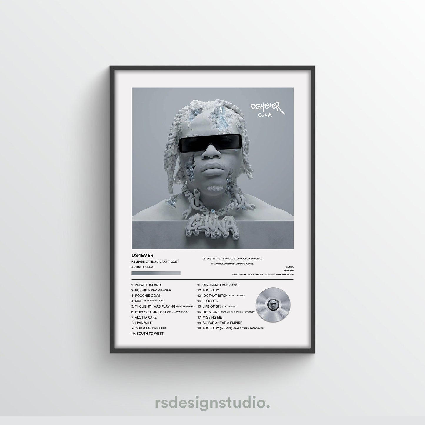 Gunna DS4EVER Album Poster - rsdesignstudio