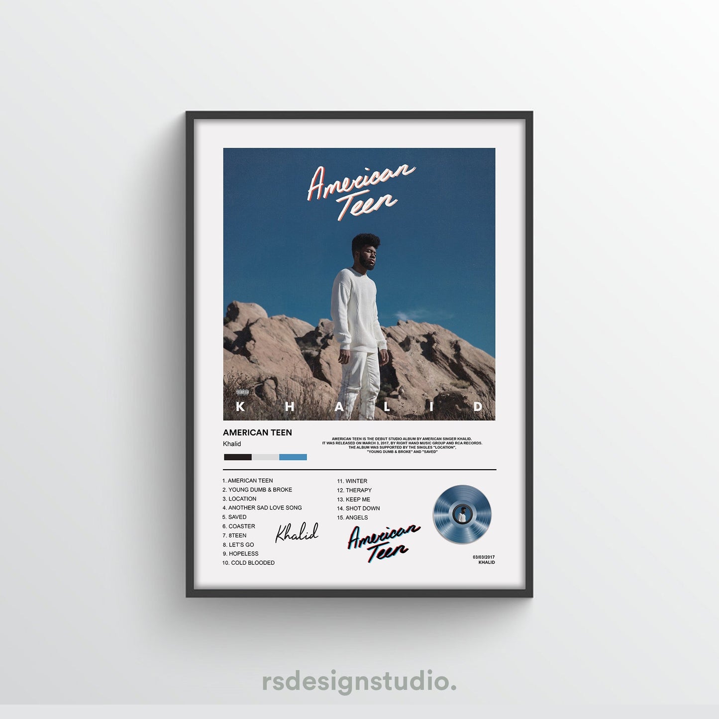Khalid American Teen Album Poster - rsdesignstudio