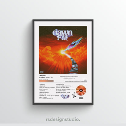 The Weeknd Dawn FM Alternative Album Poster - rsdesignstudio