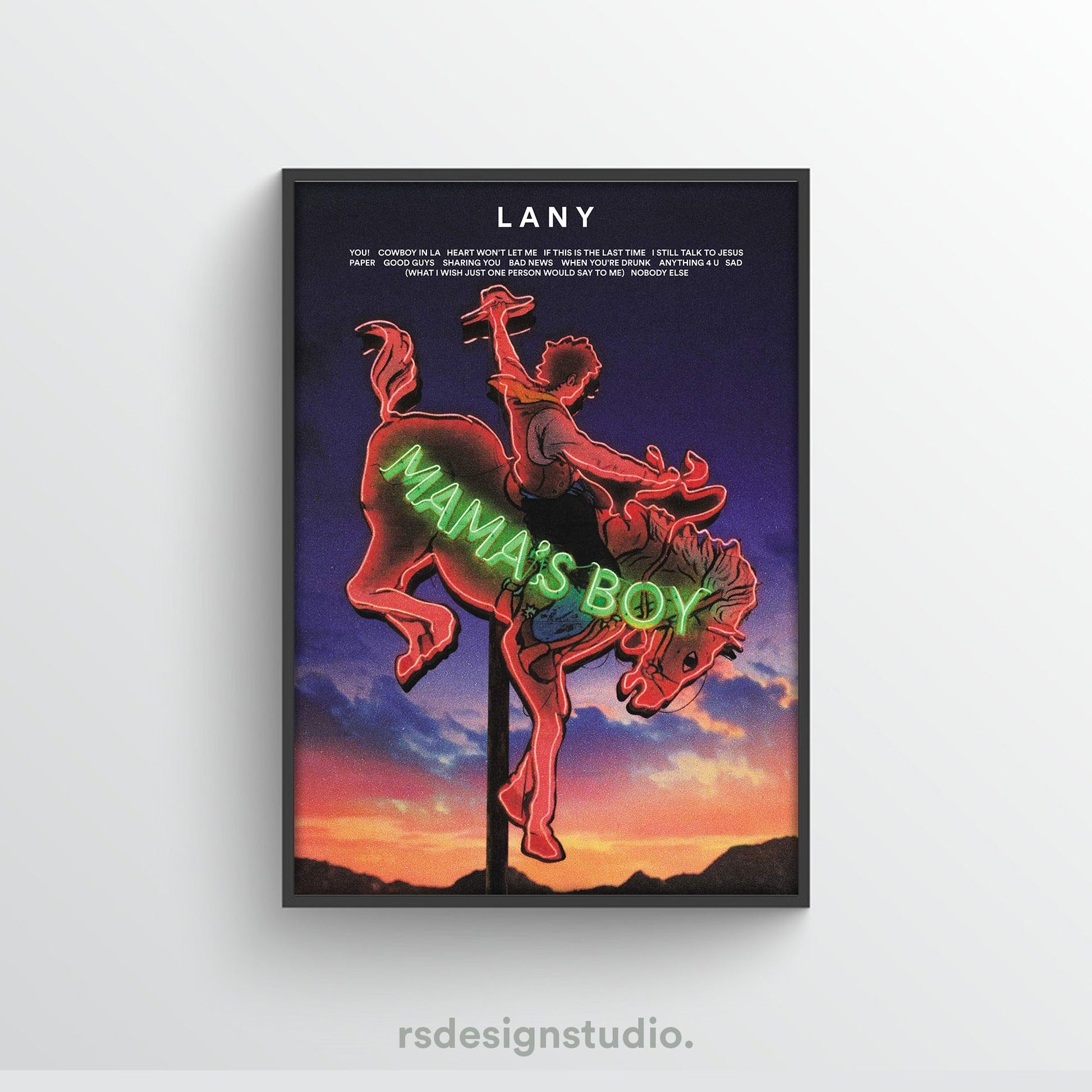 LANY Mama's Boy Album Tracklist Poster - rsdesignstudio