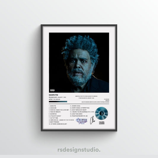The Weeknd Dawn FM Album Poster - rsdesignstudio