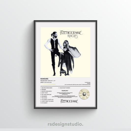 Fleetwood Mac Rumours Album Poster - rsdesignstudio