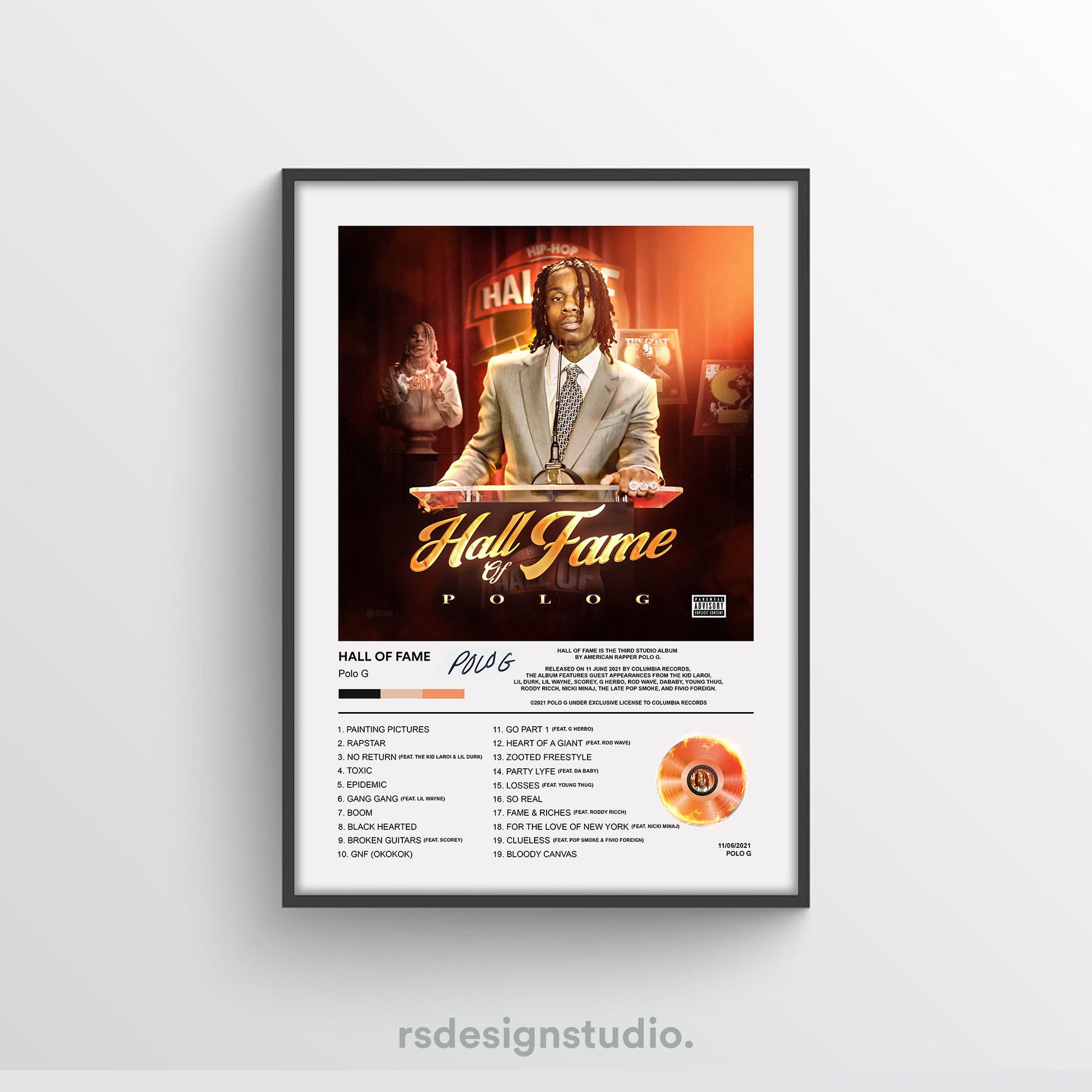 Polo G Hall Of Fame Album Poster - rsdesignstudio