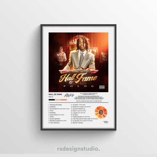 Polo G Hall Of Fame Album Poster - rsdesignstudio
