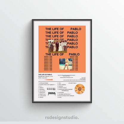 Kanye West The Life Of Pablo Album Poster - rsdesignstudio