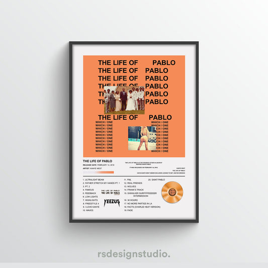 Kanye West The Life Of Pablo Album Poster - rsdesignstudio